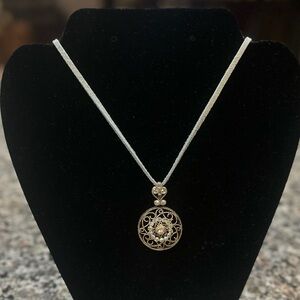 Silver Crystal Pendant Necklace